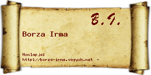 Borza Irma névjegykártya