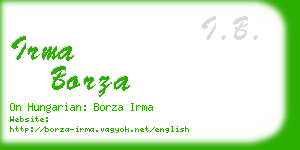 irma borza business card